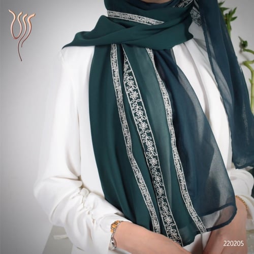 طرحة بوال وليزر أخضر ورود قصب