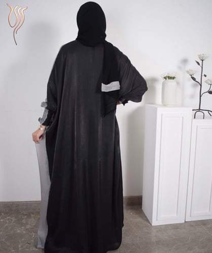 عباية وجهين أسود وفضي