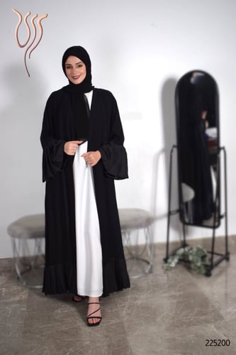 عباية كريب خفيف كسر أسود