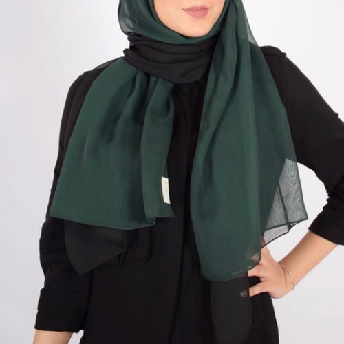 طرحة بوال لونين أخضر غامق وأسود طبقة واحدة