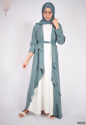 عباية رزين كريب بحري سهرة