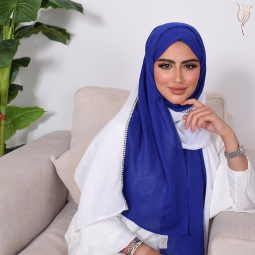 طرحة بوال لولو نيلي وأبيض