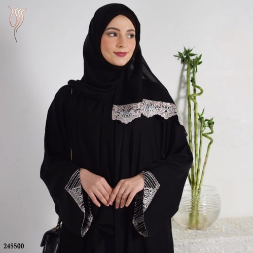 عباية ثنية كريب خفيف مخطط