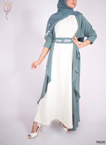 عباية رزين كريب بحري سهرة