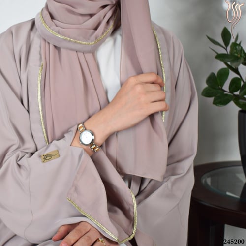 عباية ثنية كريب خفيف بيج نود