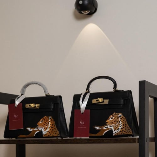 حقيبة الفهد والغزال أسود