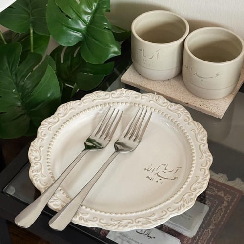 صحن فنتج | مع حفر ليزر أسماء او شعار