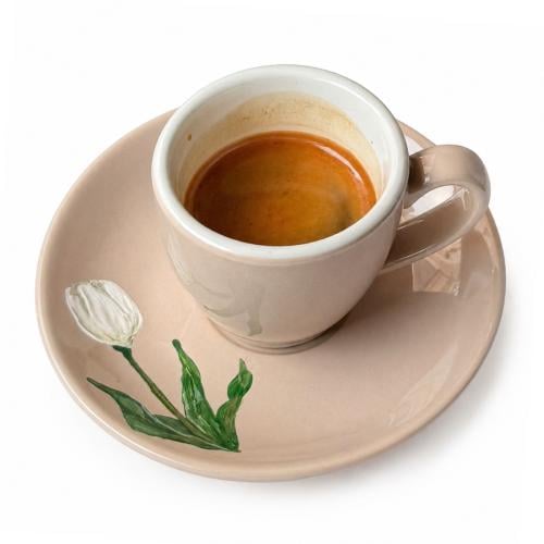 كوب التوليب برسم يدوي | للاسبريسو