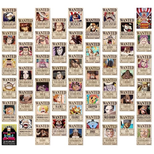 ملصقات المطلوبين من انمي ون بيس - 50 ملصق