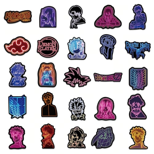 ملصقات أنميات متفرقة نيون 50 ملصق
