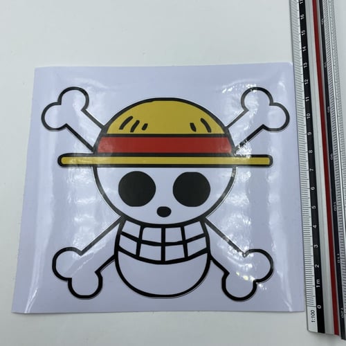 ملصق كبير لشعار قراصنة قبعة القش