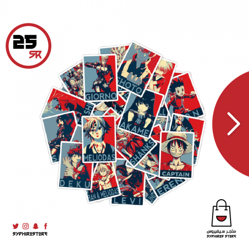 ملصقات عشوائية باللون بالأحمر والأزرق 50 ملصق