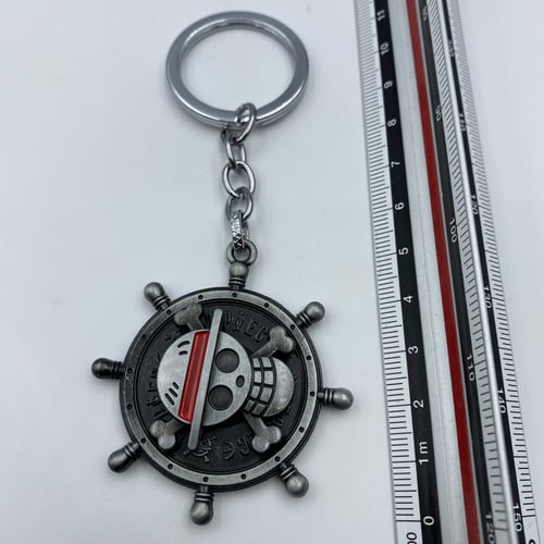 ميدالية شعار قراصنة قبعة القش 360 درجة فضي