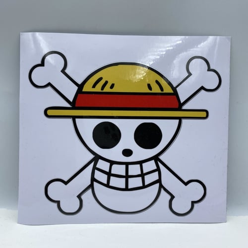 ملصق كبير لشعار قراصنة قبعة القش