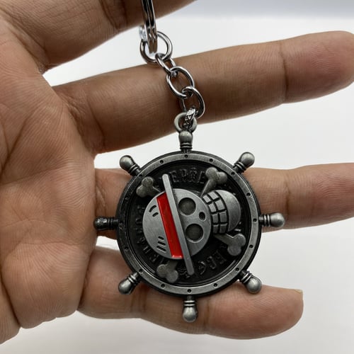 ميدالية شعار قراصنة قبعة القش 360 درجة فضي