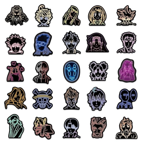 ملصقات أنميات متفرقة نيون 50 ملصق