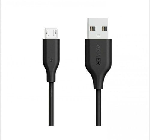 سلك شاحن باورلاين ميكرو يو اس بي 90 سم اسود