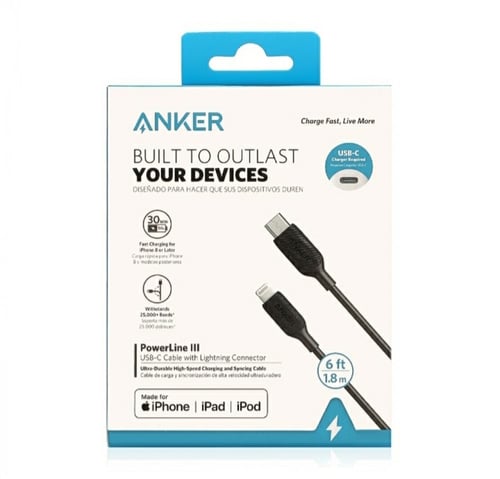 انكر سلك شاحن باورلاين بلس الاصدار الثالث من Type-...