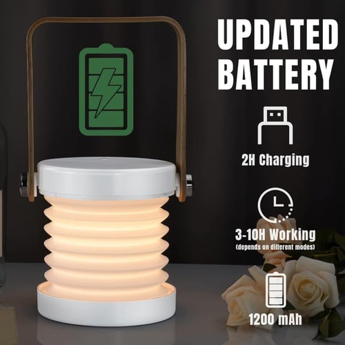 مصباح فانوس LED قابل لإعادة الشحن، ضوء ليلي محمول...