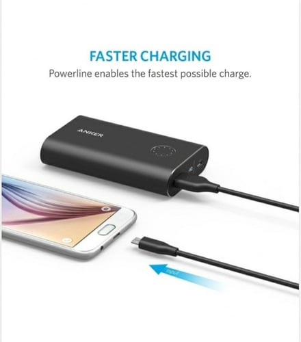 سلك شاحن باورلاين ميكرو يو اس بي 90 سم اسود