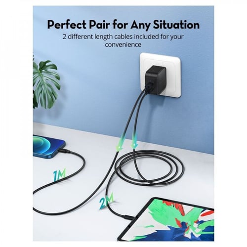 RAVPOWER 2-Pack USB Cable with Type-C to Lightning...