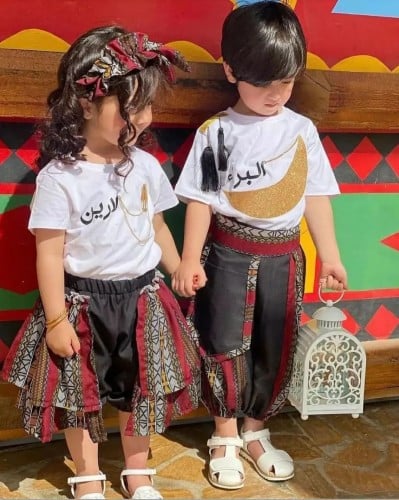 بنطلون وتيشرت شالكي رمضان بناتي تصميم حسب الطلب