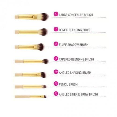 مجموعة فرش مكياج من بي اتش - 12 فرشاة