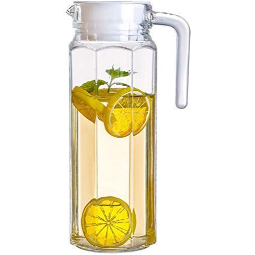 جيك عصير زجاج شفاف بغطاء ابيض 1.2 لتر