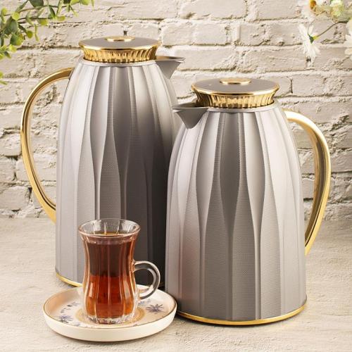 السيف طقم ترامس اناقه رمادي غامق مذهب