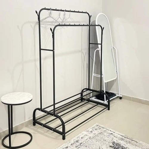 منظم و حامل ملابس مع رف أحذية مزدوج