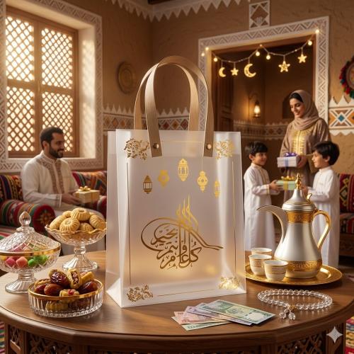 أكياس إهداء "فرحة العيد" الشفافة - طبعة ذهبية فاخر...