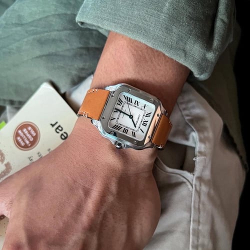 ساعة كارتير سانتوس - جلد بني