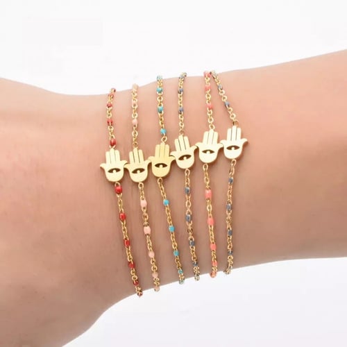 سوارة الكف بقطع الخرز الصغيرة