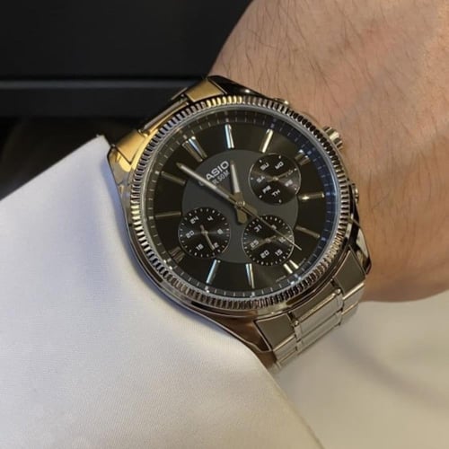 ساعة كاسيو - كرونو أسود