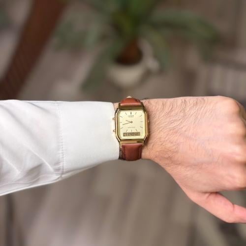 ساعة كاسيو ڤنتج - ذهبي جلد بني