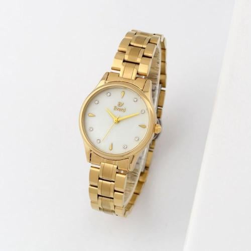 ساعة نسائية من ايفرد بتصميم انيق - ذهبي