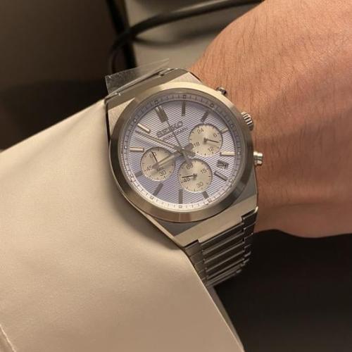 ساعة سيكو كرونوقراف كوارتز - حجم 40 لون سماوي