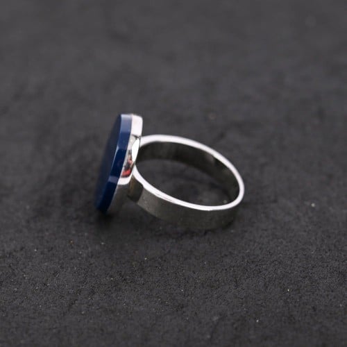 خاتم ملكي فضه عيار 925 - كحلي