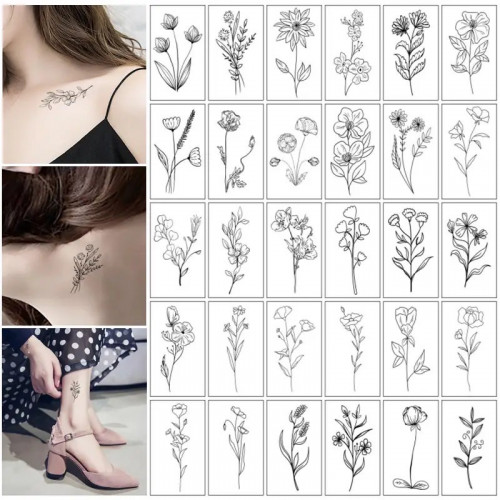 30 وشم - تاتو مؤقت الازهار و الورود