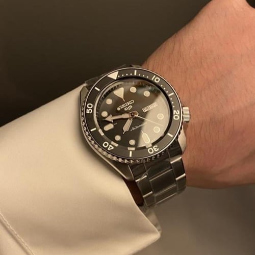 ساعة سيكو diver اوتوماتيك - حجم 42.5 اللون اسود