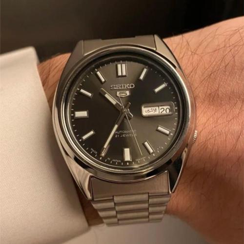 ساعة سيكو 5 اوتوماتيك - رمادي