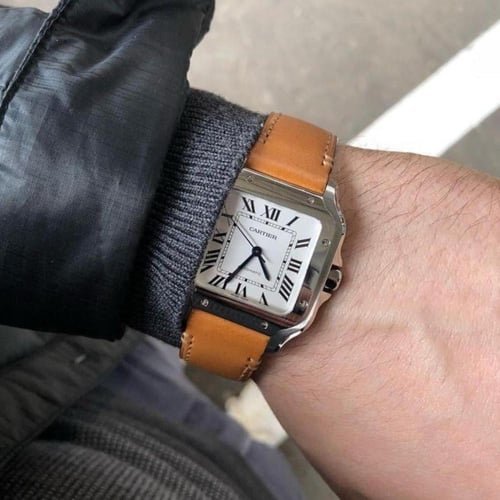 ساعة كارتير سانتوس - جلد بني