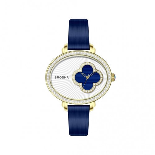 ساعة نسائية بسوار جلد من بروشا BR1031