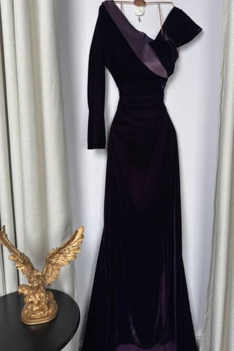 فستان سهره أوف شولدر لون ليلكي