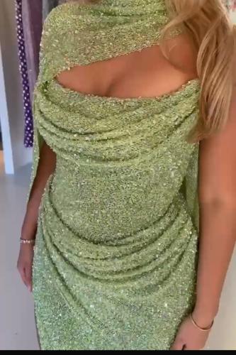 فستان سهره أوف شولدر بالونين تيفاني و احمر