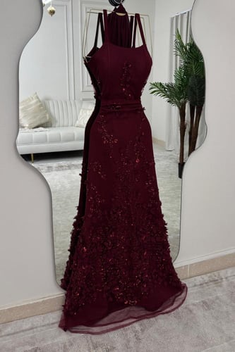 فستان سهر اوف شولدر لون عودي