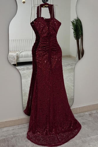 فستان سهر اوف شولدر لون عودي