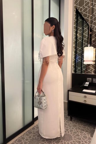 فستان اوف شولدر لون ابيض