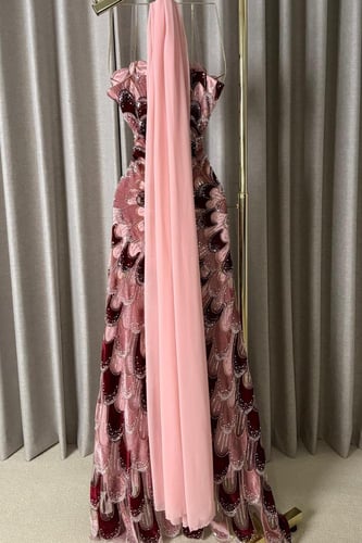 فستان سهره ناعم توب لون لحمي