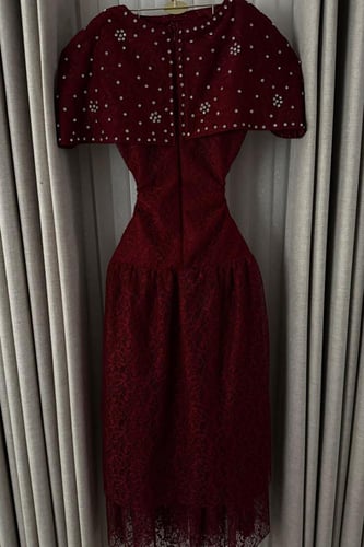 فستان ناعم اوف شولدر لون عودي